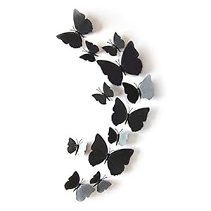 JUN-H 12 Stuk 3D Vlinders Muurstickers Sticker Waterdichte PVC Sticker Home DIY Wall Art Wanddecoratie voor Appartement…
