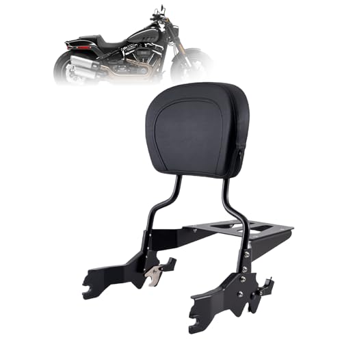Kinglemc Holdfast Sissy Bar Beifahrer-Rückenlehne für Harley Davidson Fat Bob 114 FXFB und FXFBS Modelle 2018-2023 (mattschwarz)