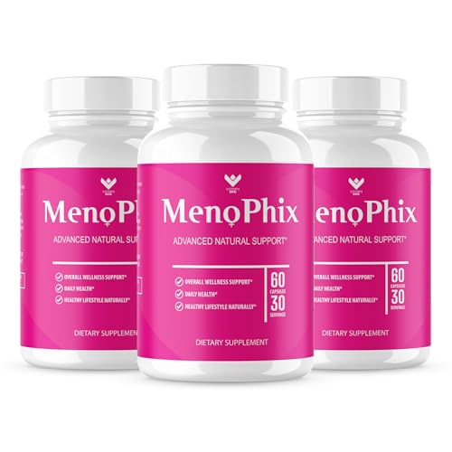 (3 PACK) MenoPhix Menopause Natural Support Capsules - Meno Phix Supplement Meno Phix Menopause MenoPhix Supplements for Women Natural Support MenoPhix Reviews (180 Capsules) 3 Month Supply