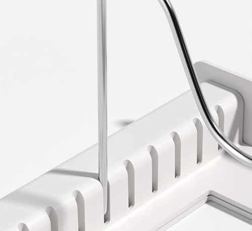 BRAVECOW Pan Lid Organizer 10 Adjustable Dividers Expandable Pot Lid Rack Storage Kitchen Drain Rack for Pots Pans Bakeware Drawer Cupboard (White) - Image 7