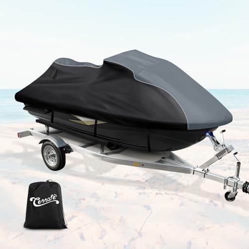 Waterproof Jet Ski Cover for Yamaha VX Cruiser/VX Cruiser HO 2015-2020 600D Trailerable Jet Ski Cover with 2 Air Vents Heavy Duty Oxford All Weather Waverunner Cover