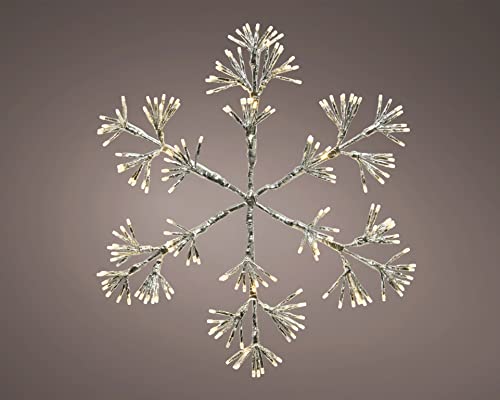 Parcel in the Attic Christmas Starburst Flashing 75cm Snowflake with 336 Warm White Led Light - Indoor or Outdoor use