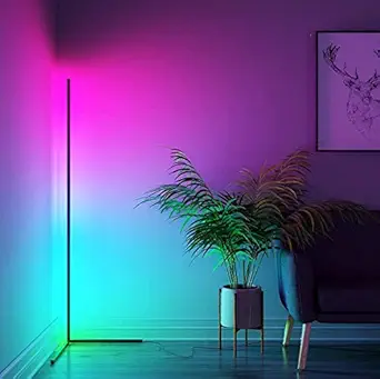 BLURISM Floor Lamps, Corner Floor Lamp, Smart RGB Corner Lamp with App and Remote Control& Alexa, Music Sync&16 Million DIY Colors, Color Changing Standing Lamp for Christmas Bedroom Living Room