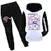 Girls 2 Piece K Pop Singer Outfits Cute Cartoon Graphic Hoodies and Pants Casual Tracksuit Fashion Clothing Sets（2-White,120