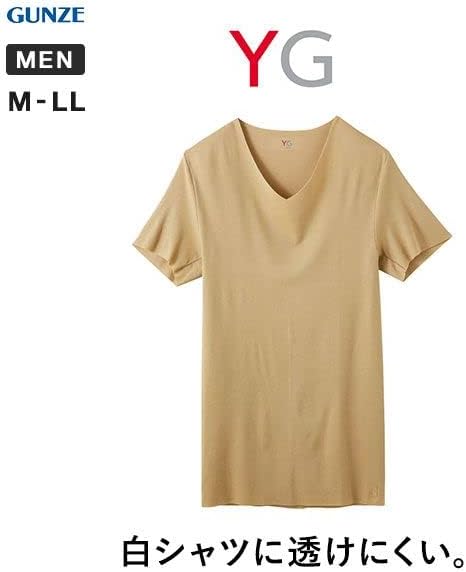 Amazon グンゼ Gunze ワイジー Yg ステルスインナー Vネック 半袖 Tシャツ メンズ カットオフ 透 Be ベージュ Ll Tシャツ カットソー 通販