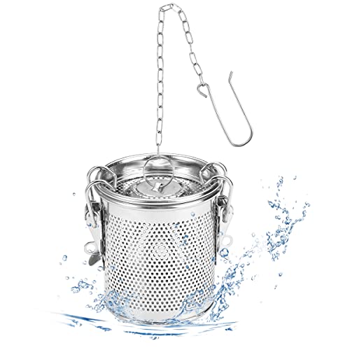 Acero Inoxidable Filtro Te para Especias Grande Infusor Te Infusionador con Gancho Resistente a Las Altas Temperaturas Colador Te Malla Fina Reutilizable Colador de Te 7.5cm * 8.5cm para Tetera Grande