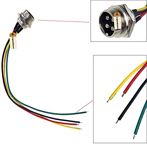 Lsgoodcare 4 Piezas Conector Aviación GX16-4 Pin miniatura 6