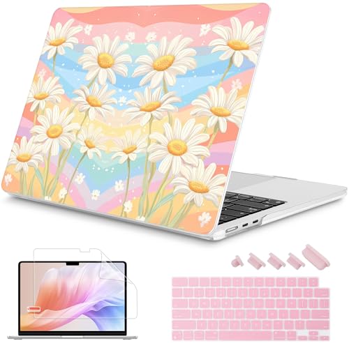 Image of Mektron Case for 2025 MacBook Air 13-inch M4 Laptop A3240 with 13.6-inch Liquid Retina Display,Compatible with 2024 2022 M3 /M2 MacBook Air 13 inch Hard Shell Cover,Fit Model A3113 A2681,Colorful Daisy