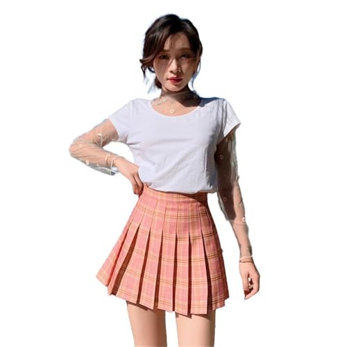 Women's High Waist Slim A-Line Plaid Short Skirt