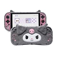 Kuitmor Cute Plush Protective Case Compatible with Switch 2 (2025), Anti-Scratch and Shock-Absorption Hard PC Shell Cover for Switch 2 Game Console and Joystick Controller - KLM
