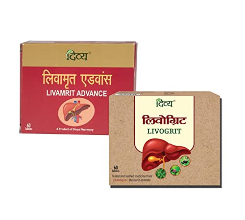 Image of Patanjali Divya Livamrit Advance 60 Tablet and Livogrit 60 Tablet