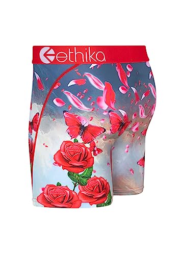 Ethika Men’s Mid Boxer Brief, 4-Way Stretch Performance Underwear with Graphic Prints – Transcend - Mid (GRY, S)2