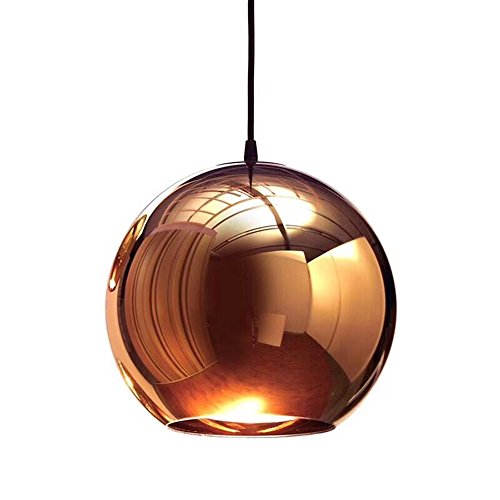 Moderne Mini Globe Pendelleuchten verstellbar Spiegel Nordic Ball Shade Hänge Deckenlampe Kronleuchter für Esszimmer Küche Insel Flure Bar Café poliert Kupfer Malerei Finish Kupfer (Ohne Glühbirne) Cover