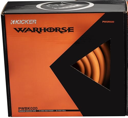 KICKER 50PWOR020 Warhorse 1/0 AWG Power Wire, 20-Foot, Orange