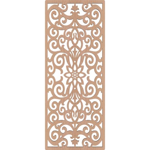 Image of Buel Decorative Pierced Fretwork Wood Wall Panels, 9 3 /8 inchW x 24 3 /8 inchH x 3 /8 inchT, Alder