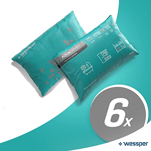 Wessper Deumidificatore sacchetto riutilizzabile Wessper deumidificatore in silice essiccante granulato di umidità per guardaroba, auto, scarpe, camera da letto, 6 pezzi da 300 g - Image 3