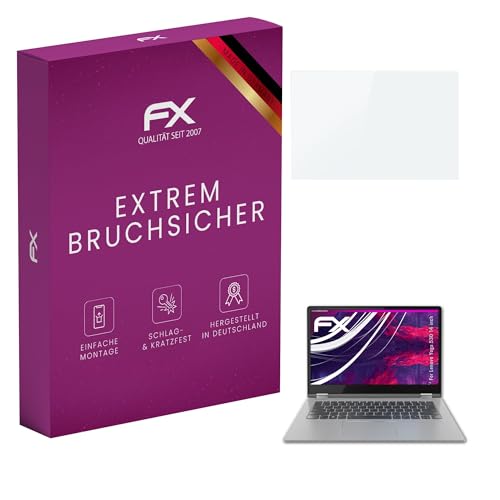 atFoliX Glasfolie kompatibel mit Lenovo Yoga 530 14 inch Displayfolie, 9H Hybrid-Glass FX Schutzpanzer Folie