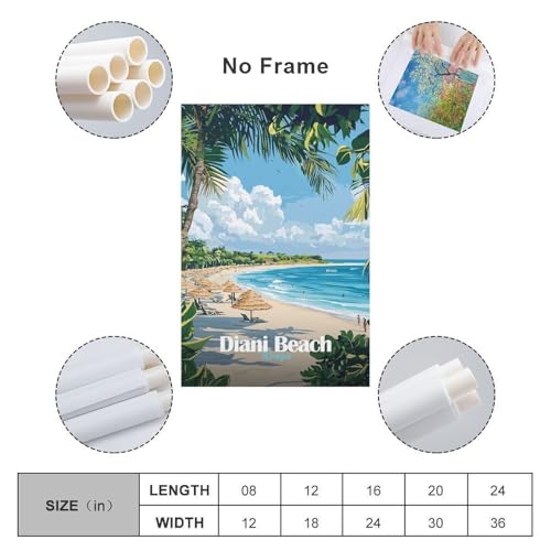 Impression sur toile Diani Beach Kenya 50x75 cm décoration murale