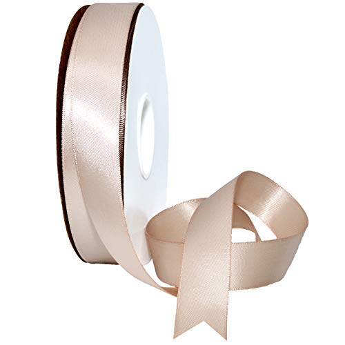 Image of Morex Ribbon 088 Double Face Satin Ribbon, 7 /8 Inch by 50 Yards, Vanilla