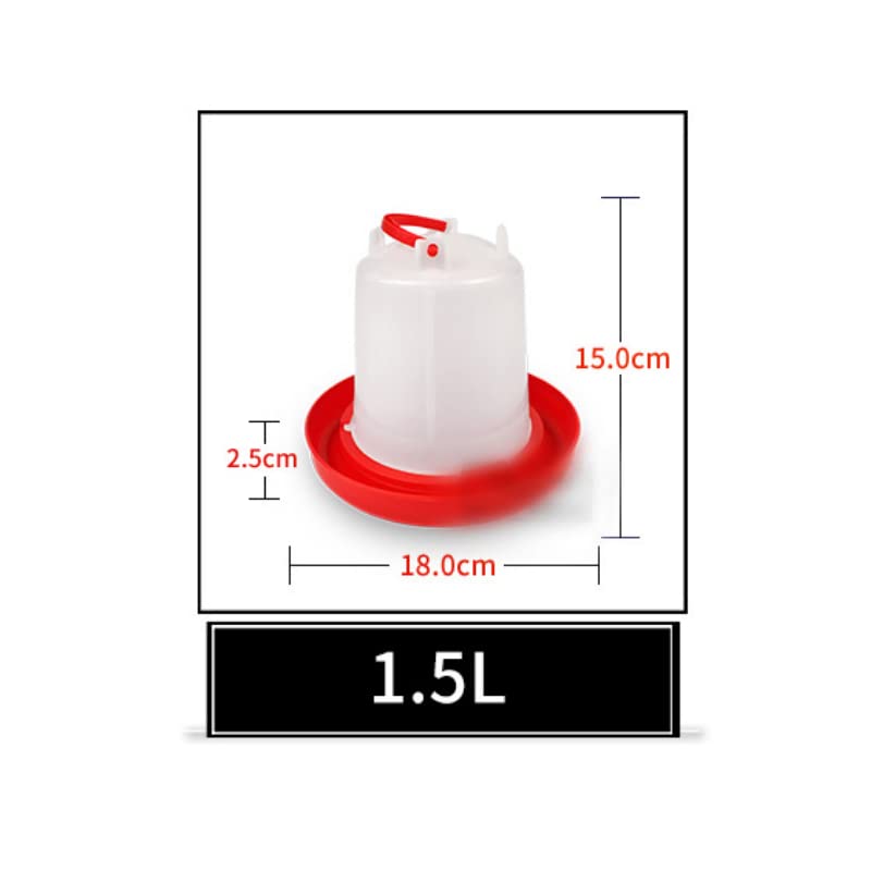 Küken Feeder ,Küken Trinkbrunnen Kit ,1.5L Tränke für Geflügel,Hängender Geflügelfutter Automat Geflügelbrunnen Kunststoff Geflügeltrinker für Farm, Hühnerstall, Huhn – Bild 4