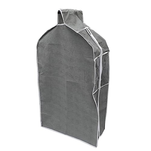 Hanging Clothes Bag Grey Garment Cover for Home Use and Water Clothing Protector for Suits Coats and Tops Storage