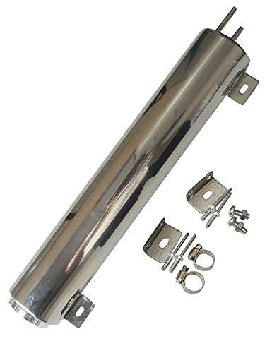 Blackhorse-Racing 3" X 16" Polished Stainless Steel Radiator Overflow Tank Catch Can 50 Oz Universal #TOP14