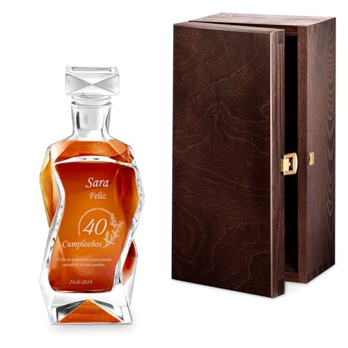 Maverton Decantador de Whisky con Grabado 700 ml - Jarra Personalizada con Tapa y Texto - Regalos Originales Para Hombre - Decoracion Hogar - Padre Amigo Tío Cumpleaños Día Del Padre - Dia