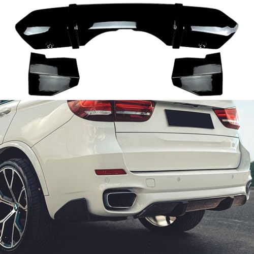 Rear Diffuser Compatible with X5 F15 M Sport MP 2014 2015 2016 2017 2018, Glossy Black Rear Bumper Diffuser Lip – HDirect