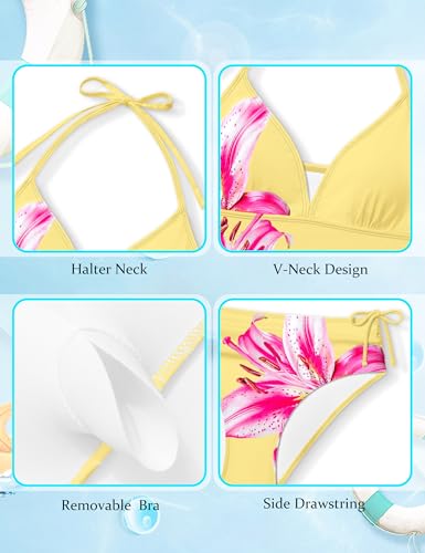 Image of Girls Swimsuit 2 Piece Bathing Suit Criss Cross Ruched Girl Tankini Sets Printed Girls' Swimwear for 9-18 Years