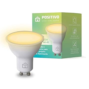 Smart Lâmpada Spot Wi-Fi Positivo Casa Inteligente, Dicroica, GU10, 350lm, LED 4,5W, Bivolt - Compatível com Alexa, Branco Quente