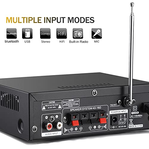 image for Facmogu 298A Max 300Wx2 Wireless Bluetooth 5.0 Stereo Audio Amplifier,