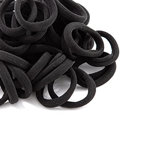 Zborh 50Pcs Black Hair Ties For Women, Seamless Hair Bands, Elastic Ponytail Holders, No Damage For Thick Hair #TOP1