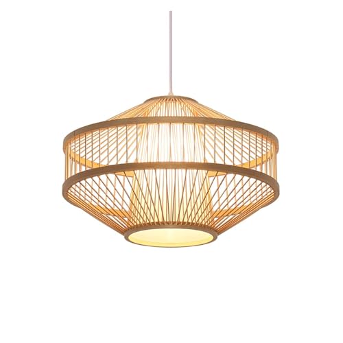Suspension artisanale bois style japonais 40cm pour un intérieur cosy