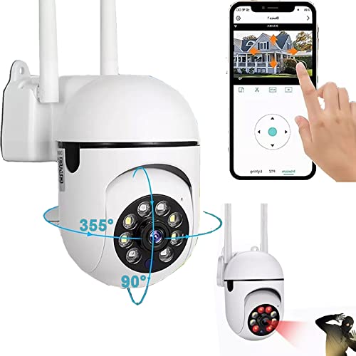 Opiniones de Camaras de Seguridad para Casa de esta semana. 46 Cámara de Seguridad Exterior WiFi, HD 1080P Cámara de Vigilancia Exteriores/Interior, Cámara Inalámbrica WiFi 2MP de 360° A Todo Color Impermeable IP66 Visión Nocturna Acceso...