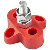 Conector de terminal de batería de acero inoxidable M8 de 48 V con arandela de latón para sistemas eléctricos en barcos, para caravanas, camiones y yates (D)