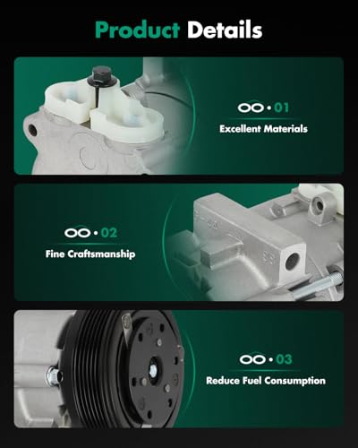 Image of SCITOO 2001-2007 AC Compressor for Ford Escape 3.0L A /C Compressor for Ford Contour 2.5L 1995-2000, for Mercury Mariner 3.0L 2005-2006, for Mercury Mystique 2.5L 1995-2000 Fast Cooling