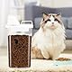 Geyecete Katzenfutter Aufbewahrungsbehälter,Tierfutter Behälter, 2,5 Liter Katzen Futterbox Kunststoff,Transparent,Trockenfutter Vorratsbehälter für Katzen mit Messbecher,Tragbar-BPA Frei