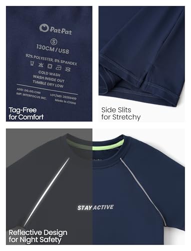 PATPAT Boys 2-Piece Athletic Set: RapidAir Quick-Dry Tee & Shorts – Breathable Activewear for Kids Sports, Play & Daily Wear, Flash Green, US8/S3