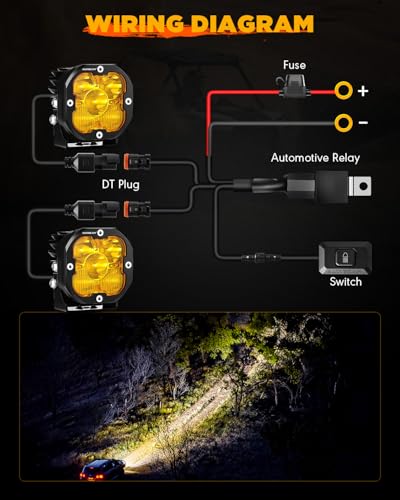 Image of Auxbeam XP-Ultra Series 3 Inch LED Pod Light 80W Offroad Driving Lights | 9600LM, White Spot & Amber Combo Beam Ditch Light, Dual Color Light Covers, Auxiliary Driving Fog Lights for Trucks Jeep ATV