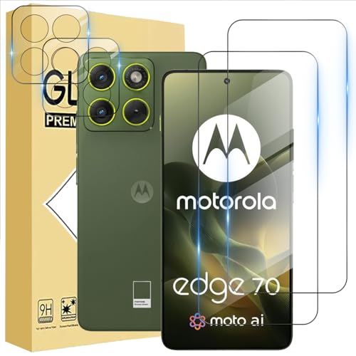 �y4������zFor Motorola Edge 70 5G �p �����Y�ی�t�B���� (6��) �����K���X�t�B����(2��)�yHNWEIWEI�z ����0.3mm 2.5D �d�x9H �S�ʕی� �ώw�� ������ �����ߗ� ���{���Ɏq�f�ލ̗p ��U�h�~���� Moto