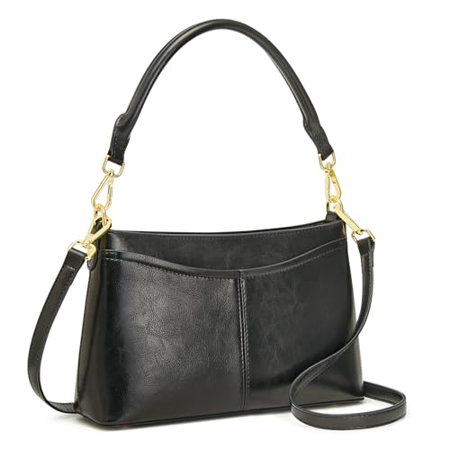 Image of Kattee Genuine Leather Crossbody Bags for Women Small Shoulder Purse Handbags with 2 Detachable Straps 6 Card Slots
