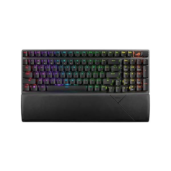 ASUS ROG Strix Scope II 96 Wireless Gaming Keyboard, Tri-Mode Connection, Dampening Foam & Switch-Dampening Pads, Hot-Swappable Pre-lubed ROG NX Snow Switches, PBT Keycaps, RGB-Black