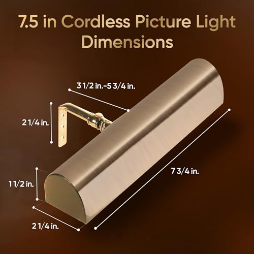 Concept Lighting 202L Cordless Remote Control LED Picture Light Antique Brass, Small by Concept Lighting - Image 4