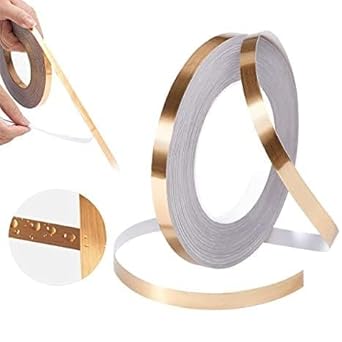 HUBTURE Tile Gap Foil Line Tape, Self-Adhesive Tile Seam Sticker, Waterproof Gap Sealing Foil Decor Tape for Wall, Cabinet, Bedroom, Living Room, Kitchen,1CM*50M (Rose) - image, photos