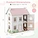 HONEY JOY Doll House, 3-Story Wooden Dollhouse Playset w/Double-Sided Roofs, 5 Rooms, 19 Accessories & Miniature Furniture, Pretend Play Toddler Big Doll House, Gift for Kids Aged 3+ (Pink, 2.2 FT)