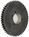 Martin Roller Chain Sprocket, QD Bushed, Type C Hub, Double Strand, 60 Chain Size, For E Bushing, 0.75" Pitch, 52 Teeth, 3.3125" Max Bore Dia., 12.849" OD, 6" Hub Dia., 1.341" Width