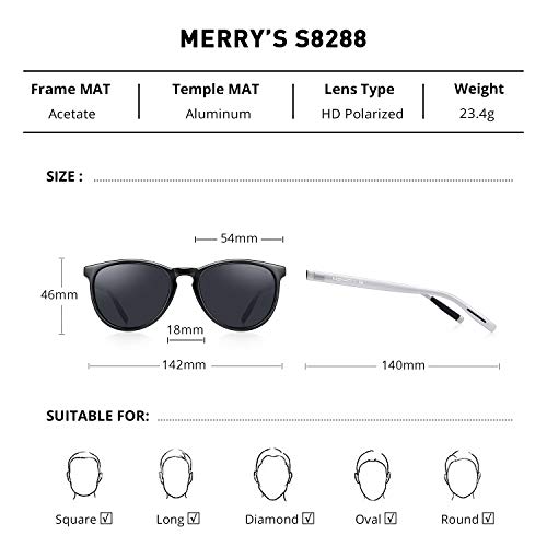 Image of MERRY'S Unisex Polarized Aluminum Sunglasses Vintage Sun Glasses For Men /Women S8286