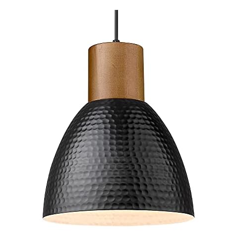 ELYONA Industrial Pendant Light with Hammered Metal Shade Cover