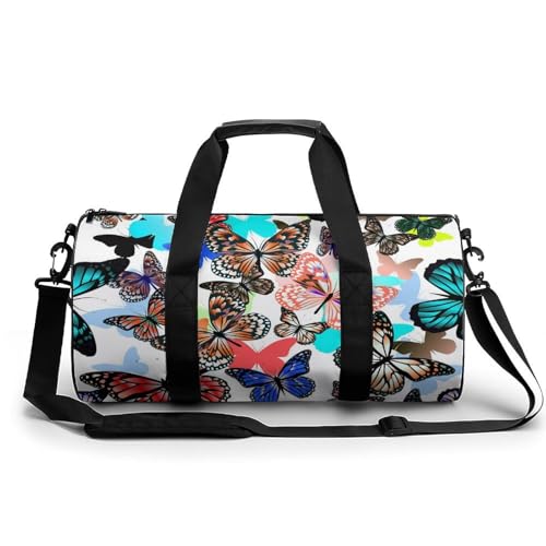 Sac de voyage de week-end papillon couleur aux finitions soignées 45cm