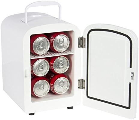 Quality Kitchenware - Portable Mini Fridge - Both Cooler and Warmer - Auto Car Boat Home Office AC & DC- White Color - Compact Classic Travel 12v Refrigerator - Iceless Cold Beverage - Convenient